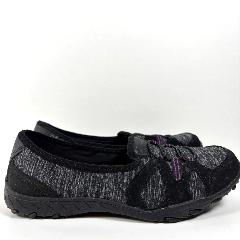 Athletic Works Slip-On Walking Shoes Memory Foam Black Women Size 8 Good